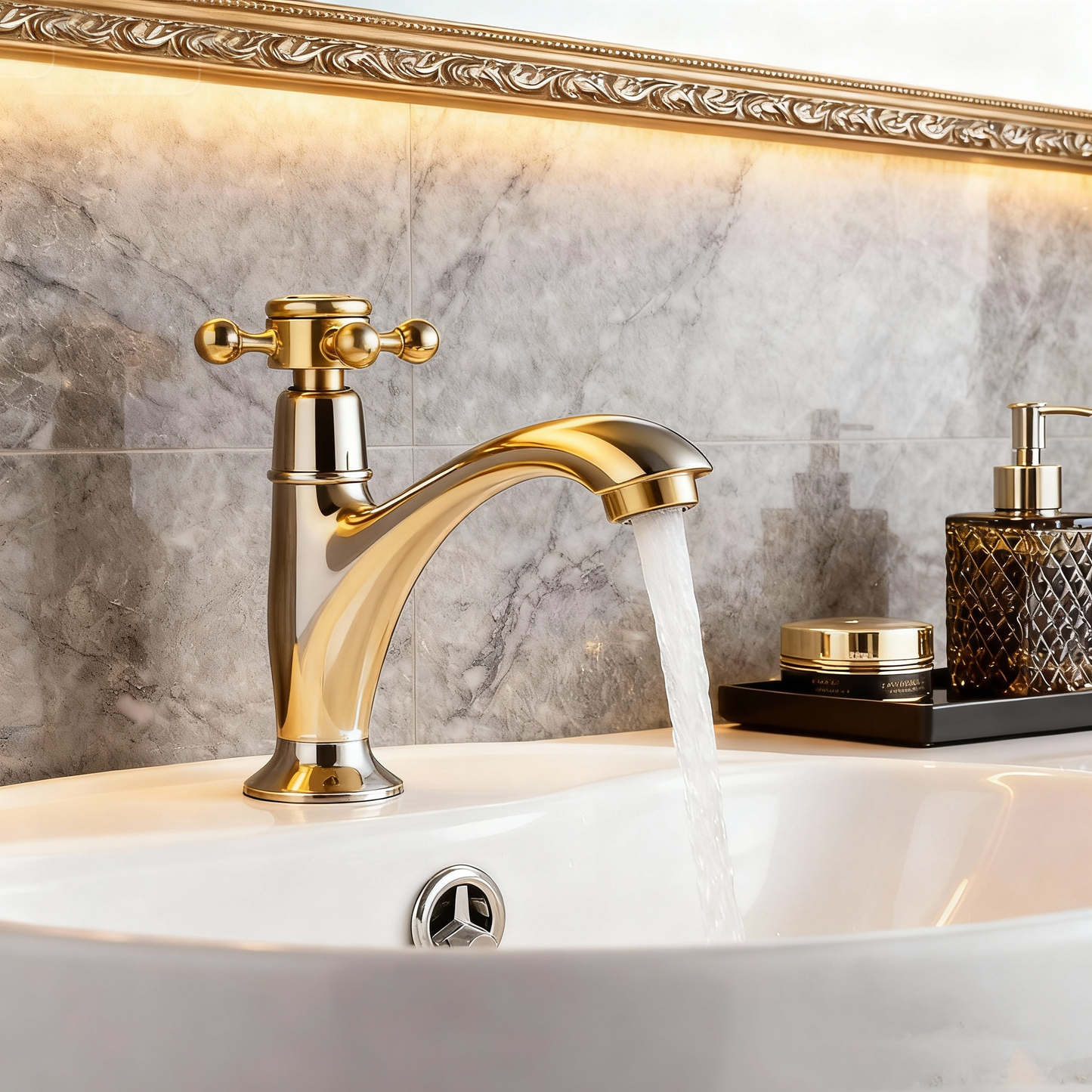 Nostalgische gouden koudwaterkraan