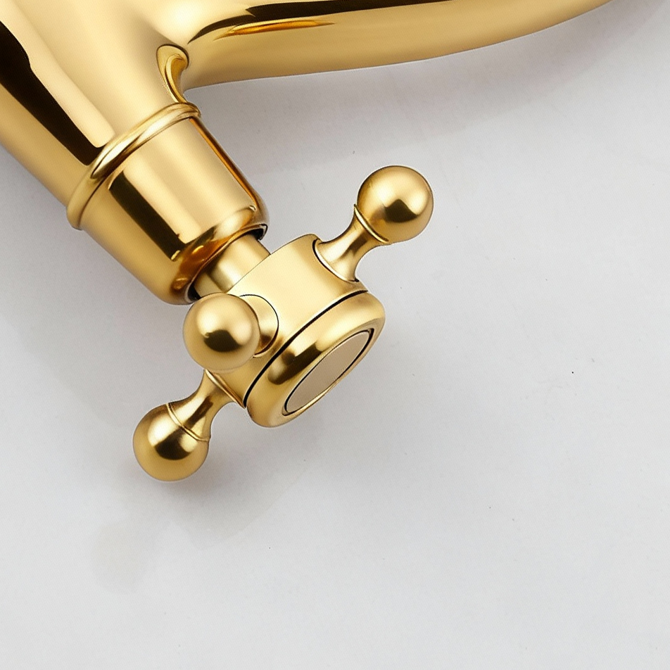 Nostalgische gouden koudwaterkraan