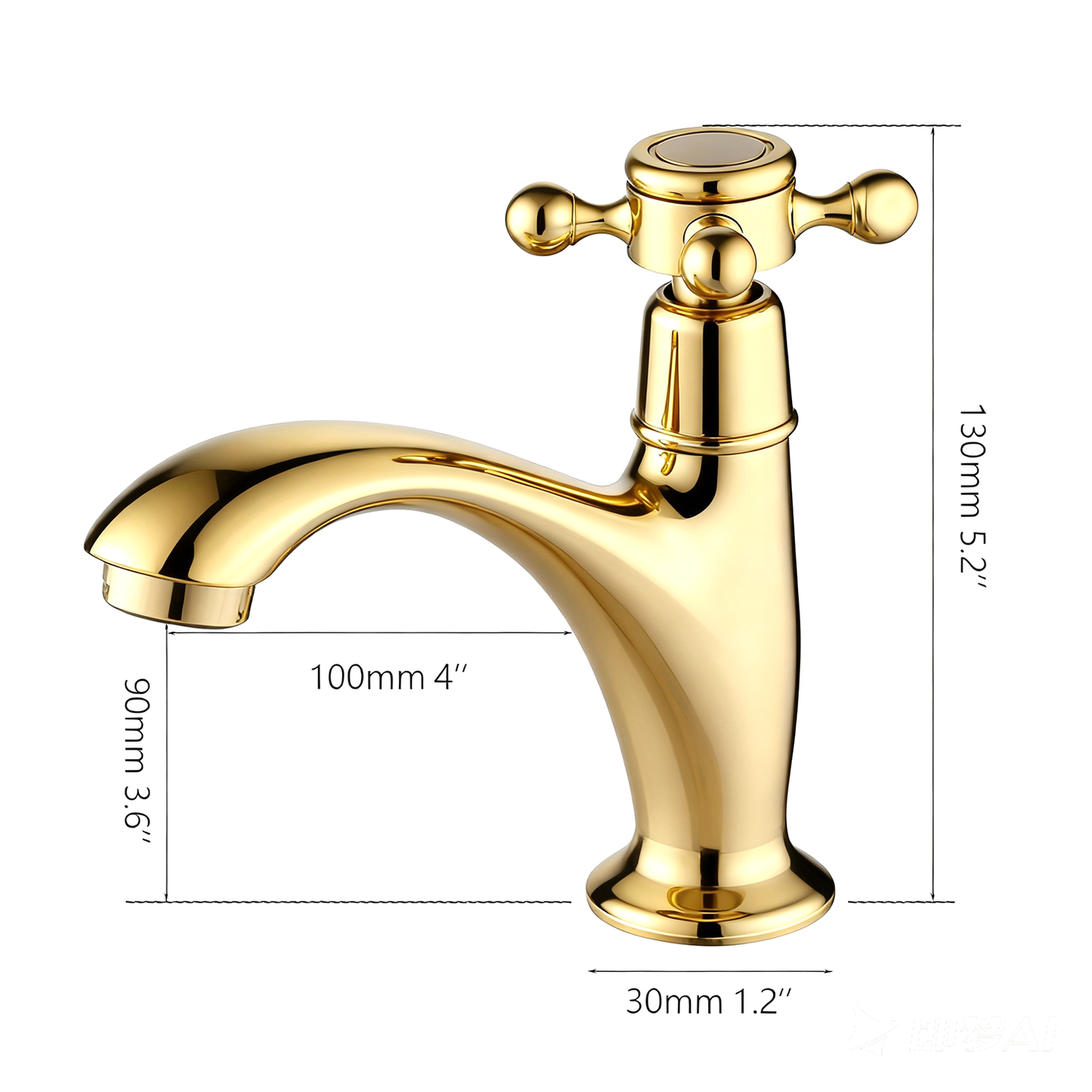 Nostalgische gouden koudwaterkraan