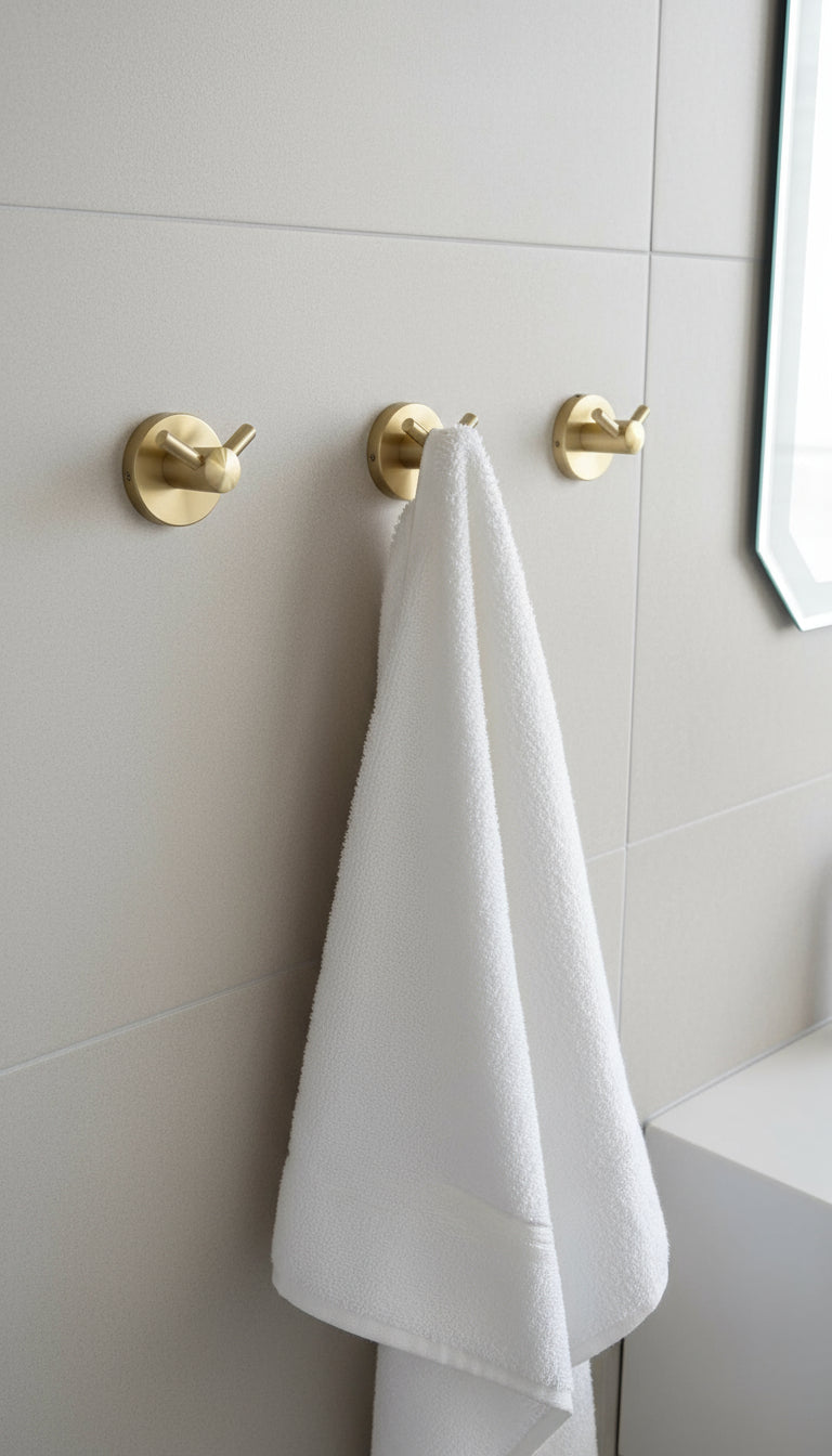 Badkamer handdoekhaak – geborsteld goud