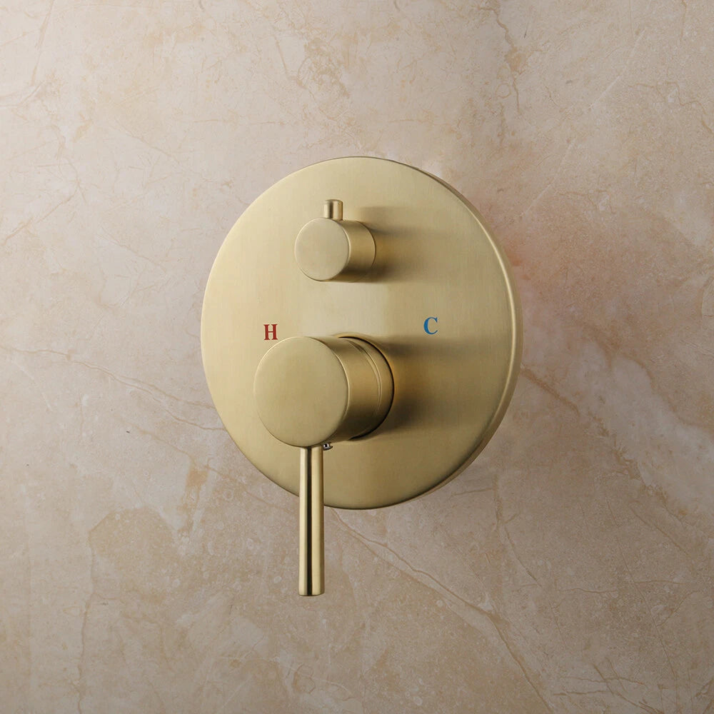 Brushed gold shower set