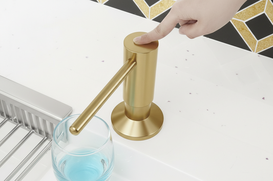 Inbouw Zeepdispenser Geborsteld Goud 350ml