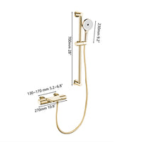 Thermostatische badkraan met glijstang – geborsteld goud