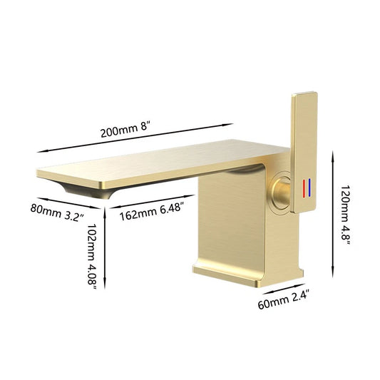 Brushed gold washbasin faucet | Modern design 