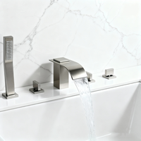 5-delige waterval badkraan – geborsteld nikkel