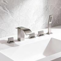 5-delige waterval badkraan – geborsteld nikkel