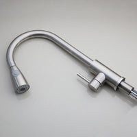 Geborsteld nikkel keukenkraan met uittrekbare sproeikop