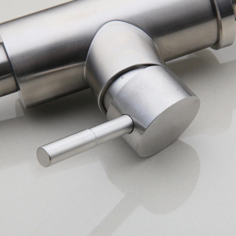 Geborsteld nikkel keukenkraan met uittrekbare sproeikop