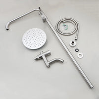 Minimalistische opbouw doucheset 3-weg – geborsteld nikkel