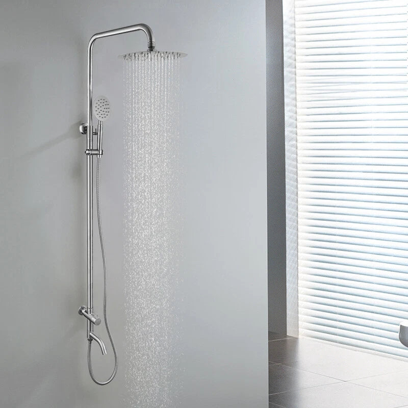 Minimalistische opbouw doucheset 3-weg – geborsteld nikkel