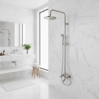 Opbouw regendouche met draaibare baduitloop – geborsteld nikkel