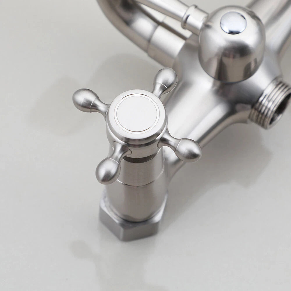 Opbouw regendouche met draaibare baduitloop – geborsteld nikkel