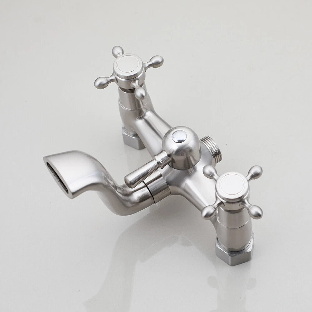 Opbouw regendouche met draaibare baduitloop – geborsteld nikkel