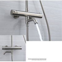 Brushed nickel shower set thermostatic