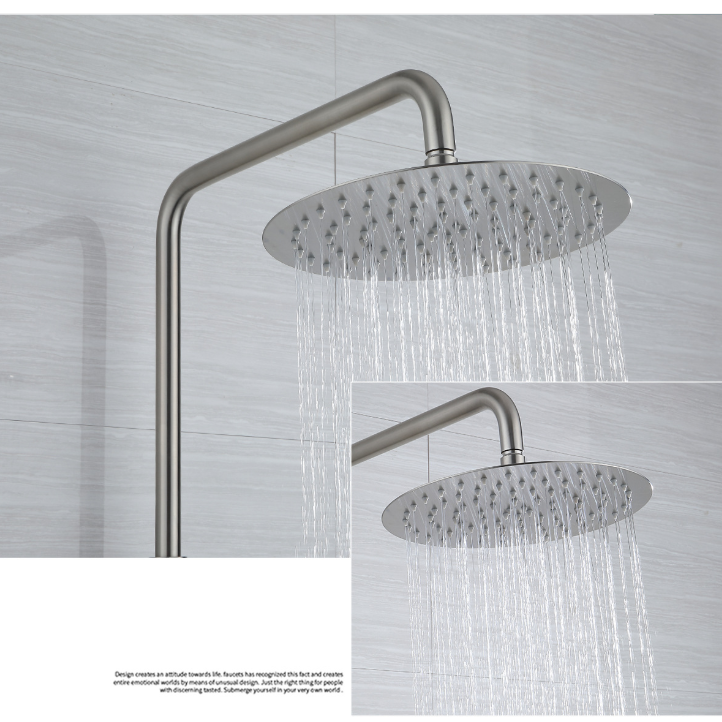 Brushed nickel shower set thermostatic
