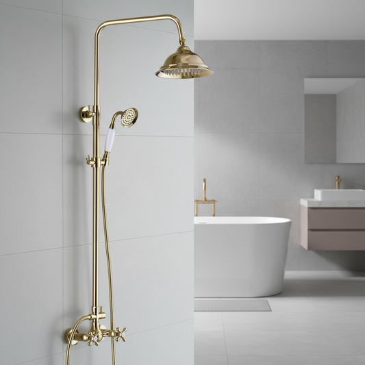 Gouden opbouw douche-set