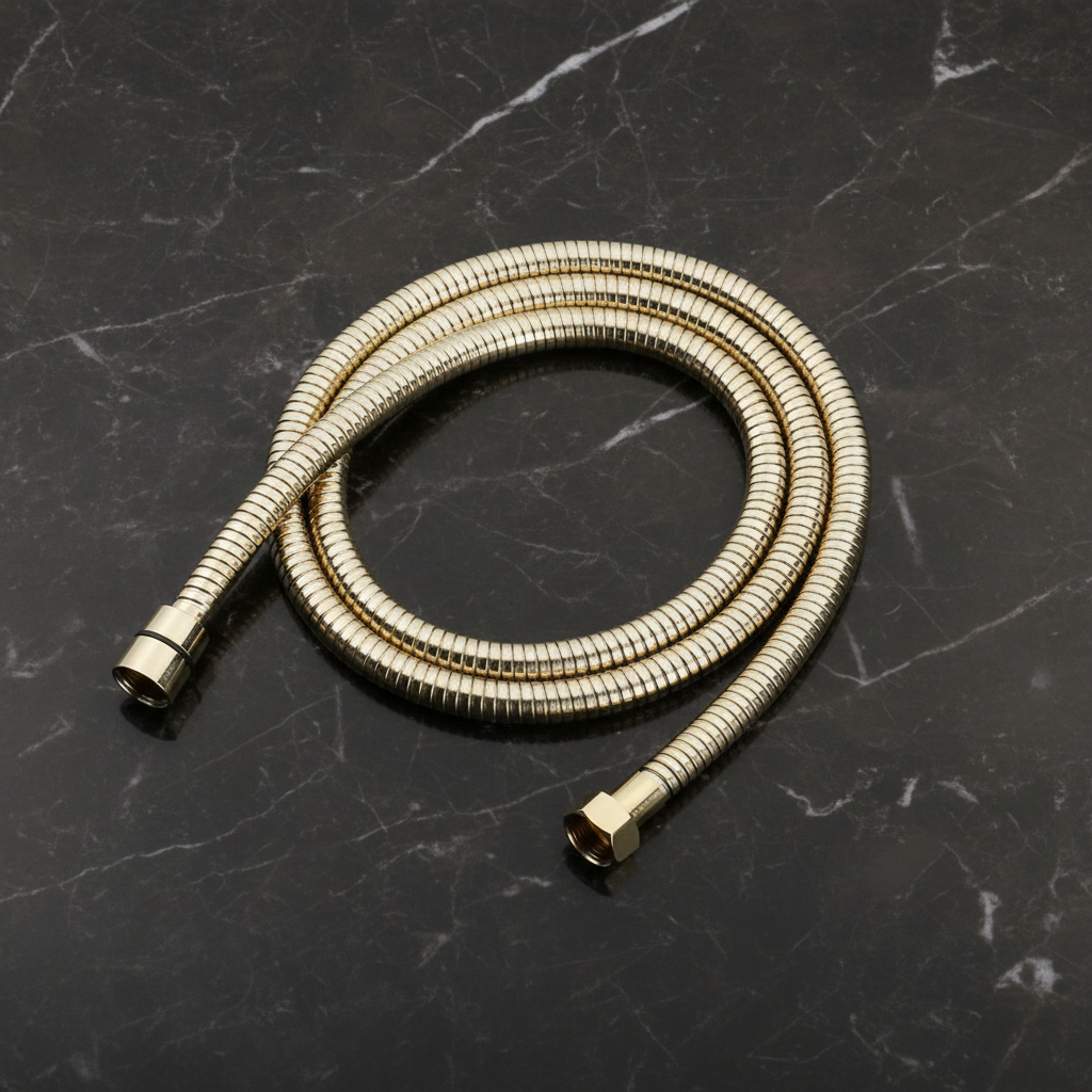 Gouden doucheslang 2 meter RVS