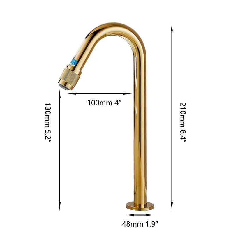 Goudkleurige koudwater fonteinkraan