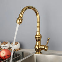 Nostalgic washbasin tap, classic model, gold finish