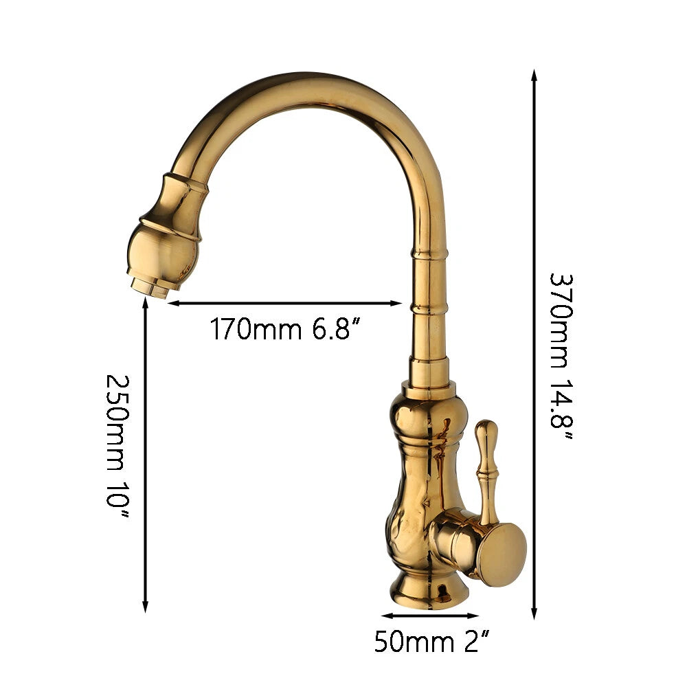 Nostalgic washbasin tap, classic model, gold finish