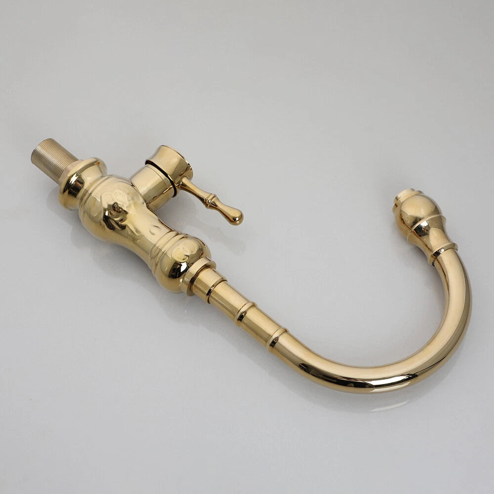 Nostalgic washbasin tap, classic model, gold finish