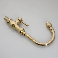 Nostalgic washbasin tap, classic model, gold finish