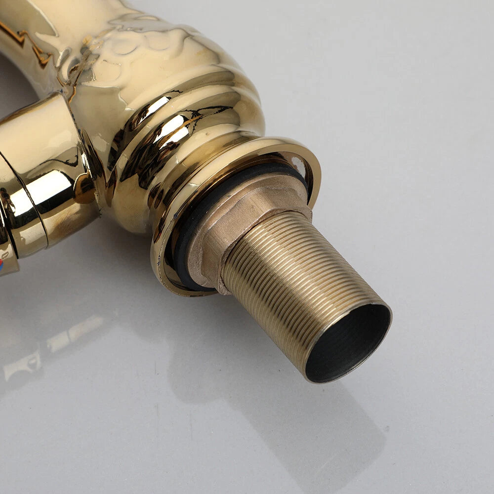 Nostalgic washbasin tap, classic model, gold finish