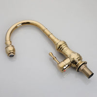 Nostalgic washbasin tap, classic model, gold finish