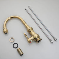 Nostalgic washbasin tap, classic model, gold finish