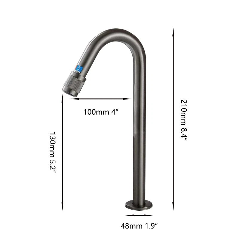 Gun metal koudwater fonteinkraan – bediening aan de uitloopGun metal koudwater fonteinkraan – bediening aan de uitloop