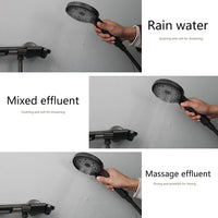 Gun metal thermostatische badkraan met handdouche (3 standen)