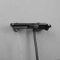 Gun metal thermostatische badkraan met handdouche (3 standen)