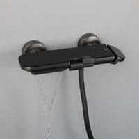 Gun metal thermostatische badkraan met handdouche (3 standen)