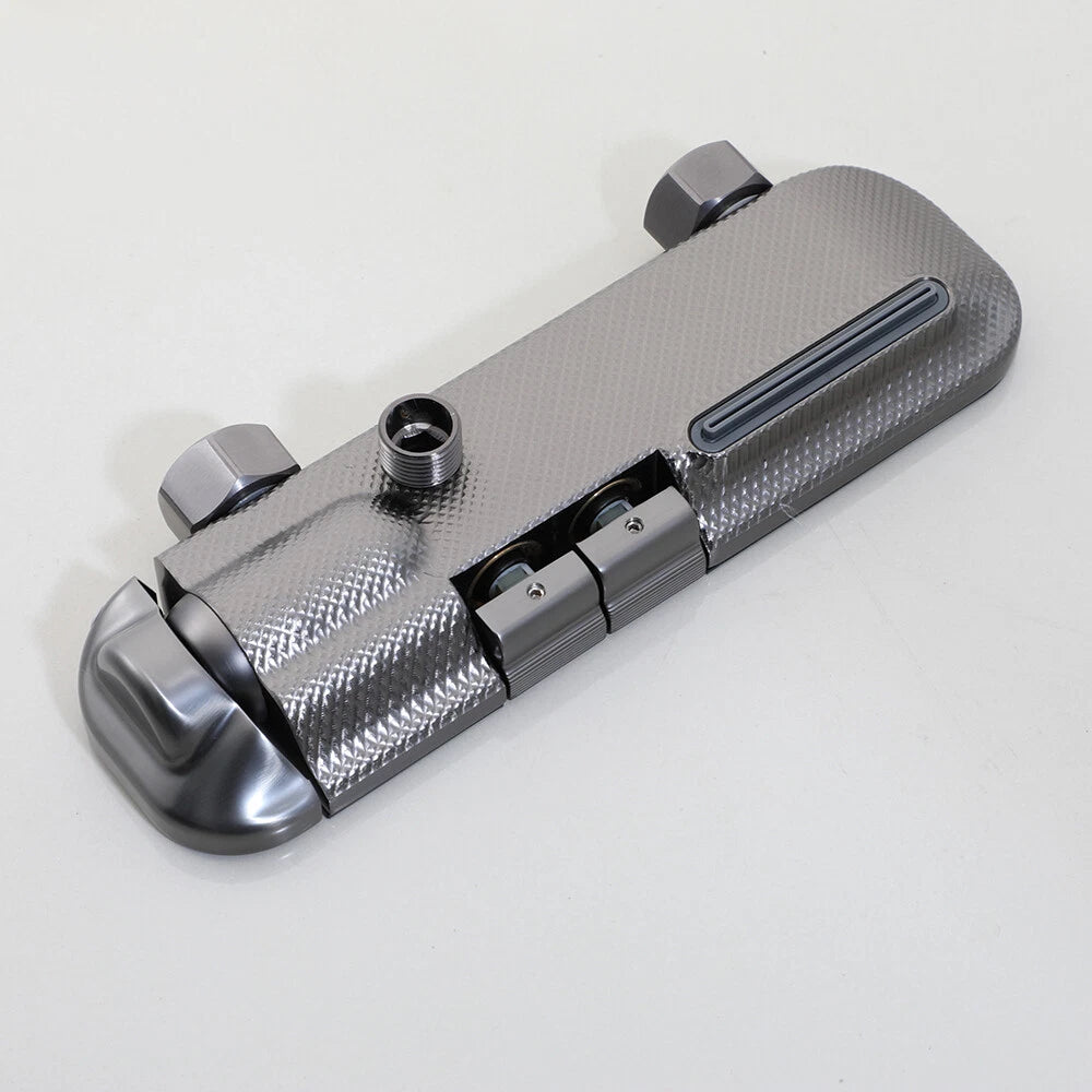 Gun metal thermostatische badkraan met handdouche (3 standen)