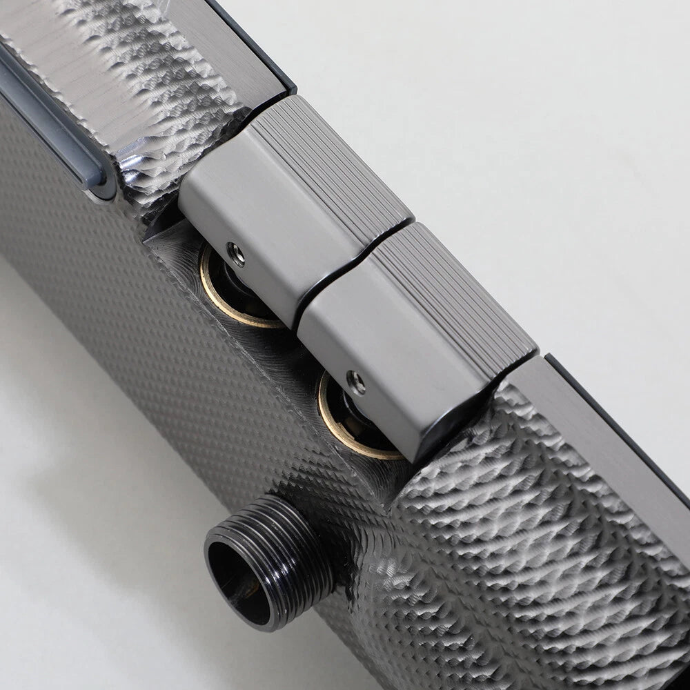 Gun metal thermostatische badkraan met handdouche (3 standen)