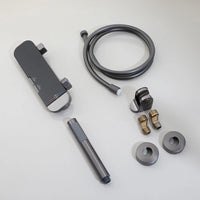 Gun metal thermostatische badkraan met staafhanddouche