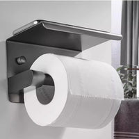 Gun metal wc-rolhouder met plankje