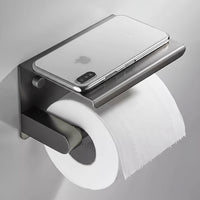 Gun metal wc-rolhouder met plankje