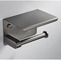 Gun metal wc-rolhouder met plankje