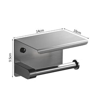 Gun metal wc-rolhouder met plankje