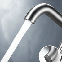 Hoge wastafelkraan gun metal met structuur