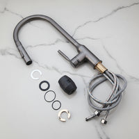 Elegant Gun Metal kitchen faucet with pull-out spray head