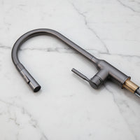 Elegant Gun Metal kitchen faucet with pull-out spray head