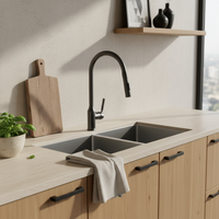 Elegant Gun Metal kitchen faucet with pull-out spray head
