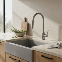 Elegant Gun Metal kitchen faucet with pull-out spray head