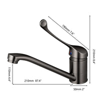 Gun metal elleboogmengkraan wastafel