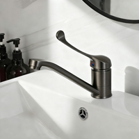 Gun metal elleboogmengkraan wastafel