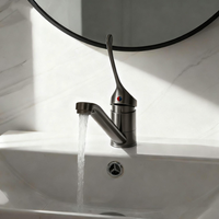 Gun metal elleboogmengkraan wastafel