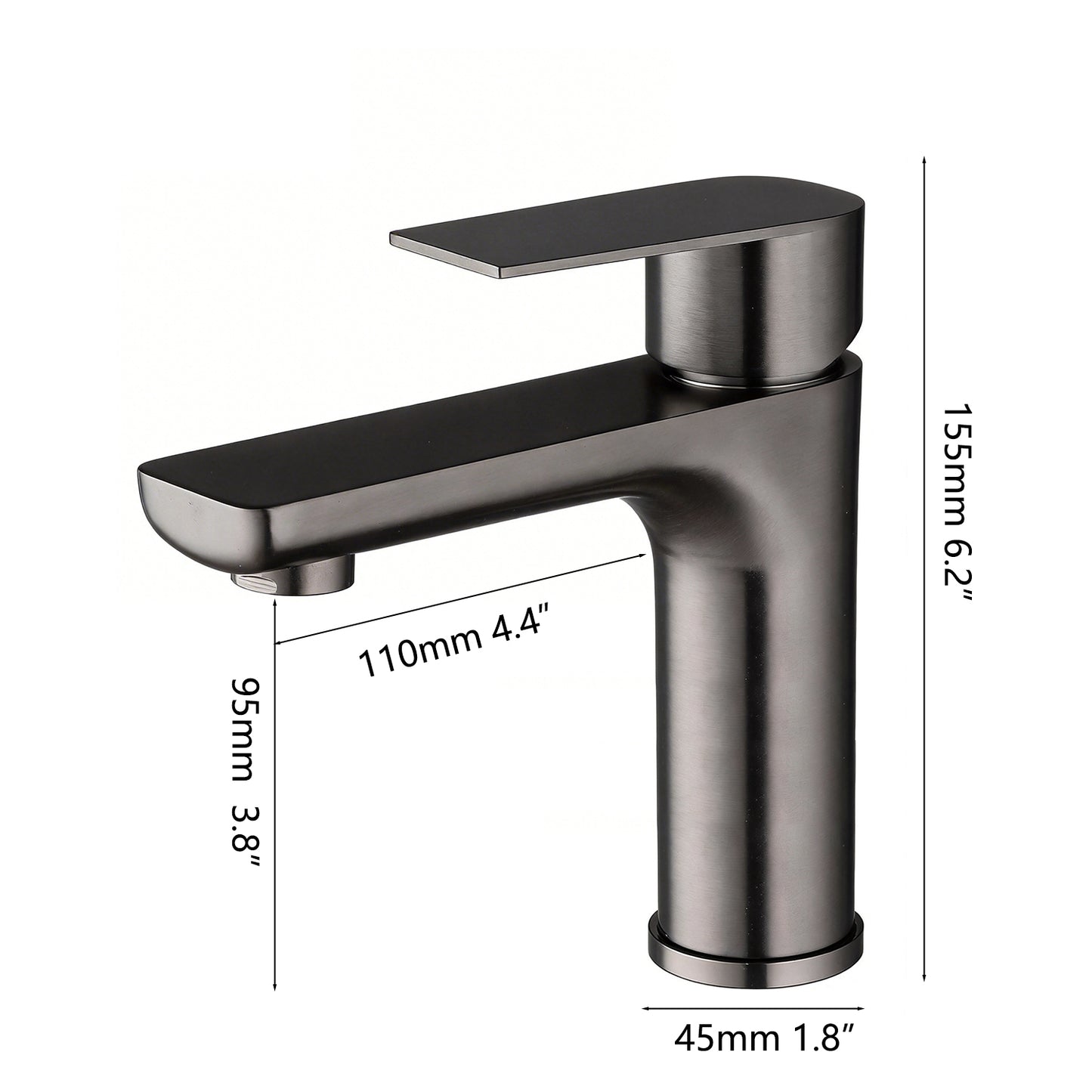 Wastafelkraan gun metal – moderne mengkraan