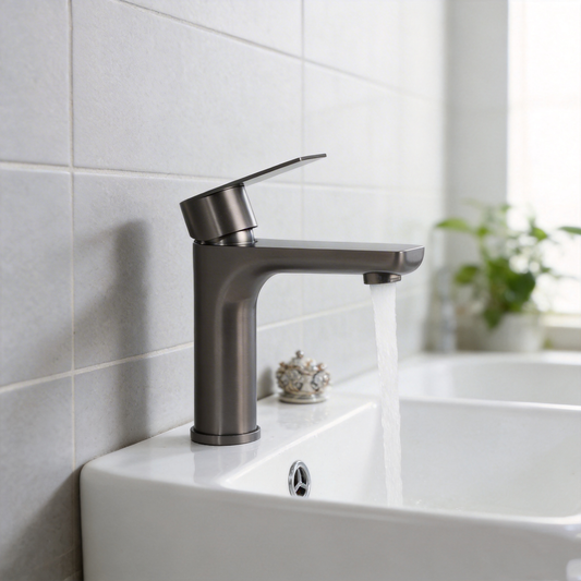 Wastafelkraan gun metal – moderne mengkraan